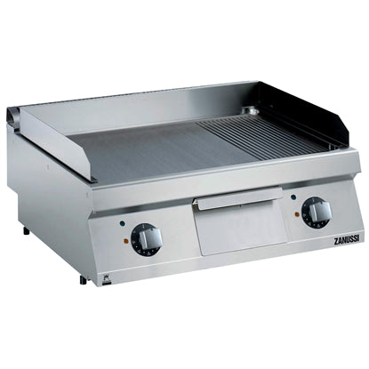 Modular Cooking Range Line EVO700 800mm Electric Fry Top, Smooth and Ribbed Brushed Chrome Plate 372347